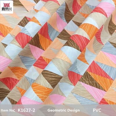 0.8mm Thiết kế hình học màu sắc da PVC cho túi xách hộp đóng gói hộp điện thoại sử dụng trang trí