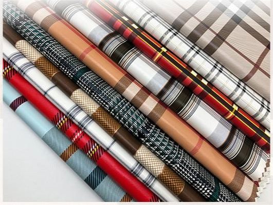 Đồ mặc mềm PU vải da tổng hợp đáy đàn hồi Mô hình plaid cổ điển