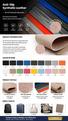 Durable synthetic XR-P07(Fine Anti-Slip Grain) ideal for packaging furniture automotive interiors clothing and footwear manufacturing