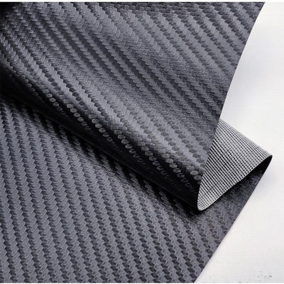Chất chống cháy da PVC màu đen 0,6mm Sợi carbon da đúc