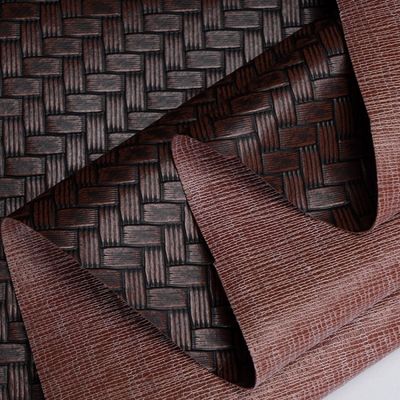 0.6mm Bao bì đúc da giả đan PVC da Big Mat Weave