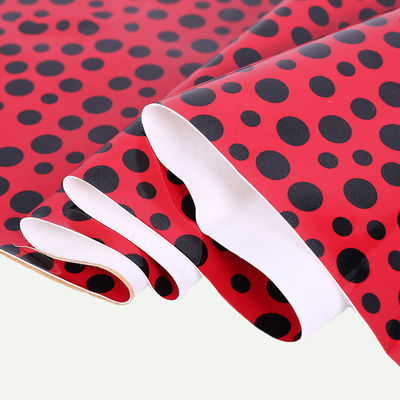 Polka Dot PU faux da mềm chải đáy vải polyurethane da