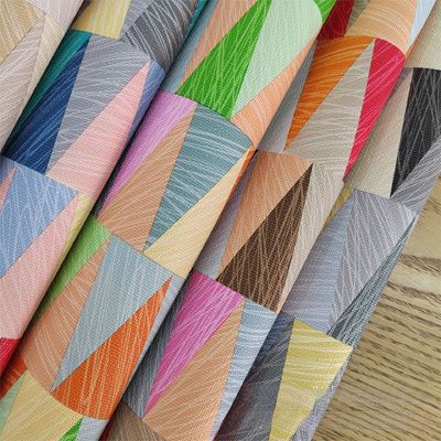 0.8mm Thiết kế hình học màu sắc da PVC cho túi xách hộp đóng gói hộp điện thoại sử dụng trang trí