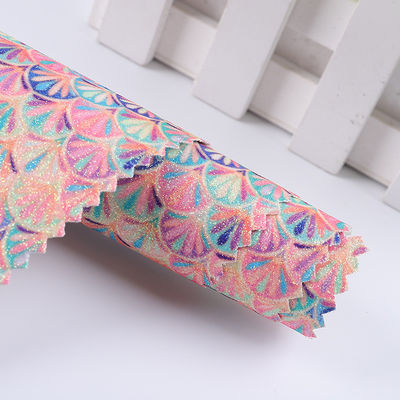 0.5mm Glitter PU Da đánh răng Mermaid Fish Scale PU Da nhân tạo