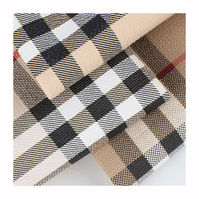 Classic Plaid In Printed Fux Leather For Bags Dệt da tổng hợp PVC