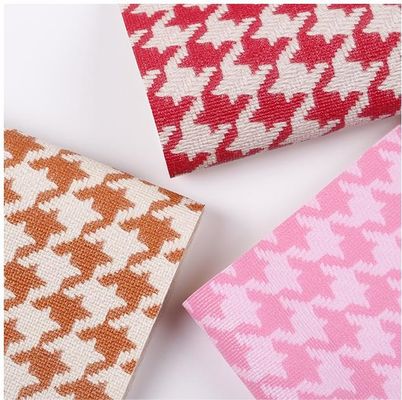 Houndstooth PVC da cho túi tùy chỉnh in da vải vật liệu