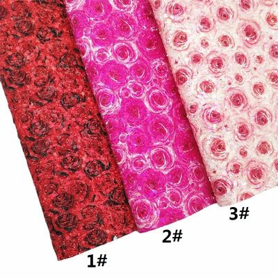 Màu hồng 100% PU Da in Gretel Rose Flower Polyurethane Da bắt chước