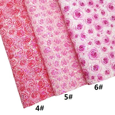 Màu hồng 100% PU Da in Gretel Rose Flower Polyurethane Da bắt chước