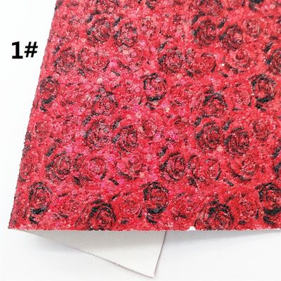 Màu hồng 100% PU Da in Gretel Rose Flower Polyurethane Da bắt chước
