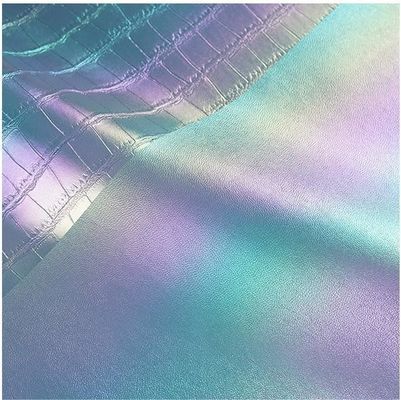 Màu sắc nghiêng cá sấu PVC giả túi da nhân tạo Da vật liệu vải