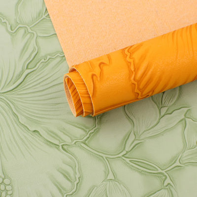 3D Retro Floral Embossed PVC Da Đánh răng đáy cho túi xách Bao bì hộp trang trí vải Placemat Da giả