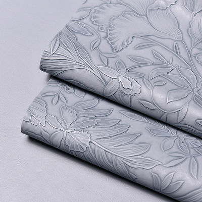 3D Retro Floral Embossed PVC Da Đánh răng đáy cho túi xách Bao bì hộp trang trí vải Placemat Da giả