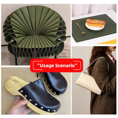 PVC Litchi Grain Double Face Synthetic Fux Leather Material Embossed Waterproof for Bag Table Mat Belt Mục đích trang trí