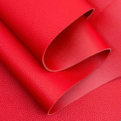 PVC Litchi Grain Double Face Synthetic Fux Leather Material Embossed Waterproof for Bag Table Mat Belt Mục đích trang trí