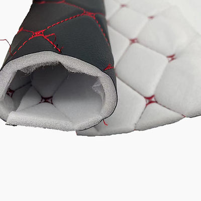 Da PVC thêu tùy chỉnh Bọt polyurethane 6.0mm Da tổng hợp chần bông cho Vỏ ghế ô tô Vải giả da Sofa