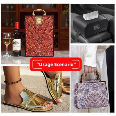 Màng vải giả da in họa tiết Macrame PVC tổng hợp, kiểu dáng cho túi xách, sổ tay, ốp điện thoại, trang trí & thủ công, dùng cho ghế sofa