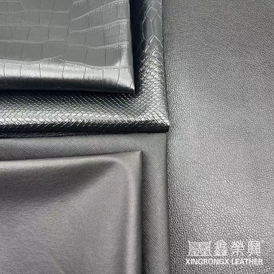 Vải da giả PVC bán buôn cho ví, hộp, giày, sổ tay, vải da tổng hợp Litchi, họa tiết động vật, dệt chéo