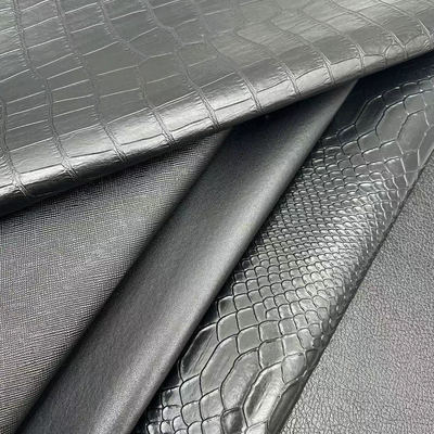 Vải da giả PVC bán buôn cho ví, hộp, giày, sổ tay, vải da tổng hợp Litchi, họa tiết động vật, dệt chéo