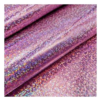 Pu Holographic Mirror Da Big Glass Pattern Grain Mirror Synthetic Artificial Fux Giày giả vờ túi xách da vải