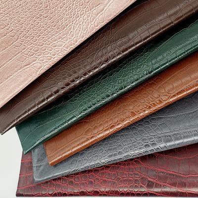 Da giả PVC vân cá sấu cho ví, hộp, giày, sổ tay, vải giả da