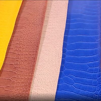 Da giả PVC vân cá sấu cho ví, hộp, giày, sổ tay, vải giả da