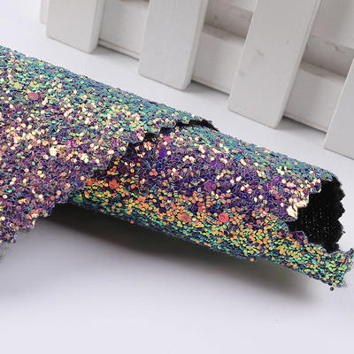 Elastic PU Sparkly Shiny Chunky Hexagon Glitter Fabric Da tổng hợp cho giày Bag Bow Crafts Hat Fabric Da giả