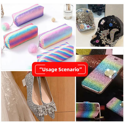 Elastic PU Sparkly Shiny Chunky Hexagon Glitter Fabric Da tổng hợp cho giày Bag Bow Crafts Hat Fabric Da giả