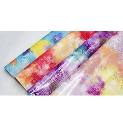 PU Rainbow Letter Print Magazine Thiết kế Da tổng hợp Không thấm nước Vải da giả cho túi hành lý đồ nội thất mỹ phẩm / ghế sofa