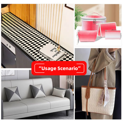 Da PVC giả da họa tiết hạt kim cương với 34 màu có sẵn, MOQ 1000 yards và năng lực sản xuất 100.000 mét