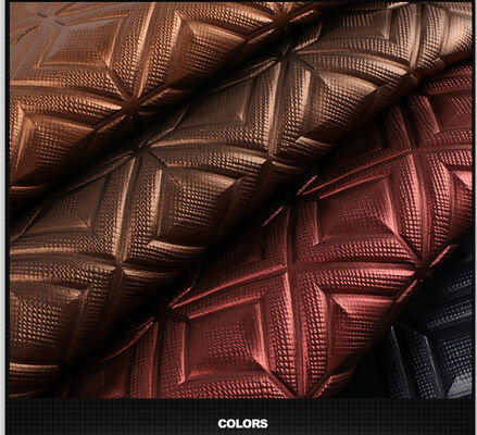 Vải da tổng hợp giả da PVC vân hạt vuông lớn cho túi xách, ghế, giường, giày, ô tô, ghế sofa