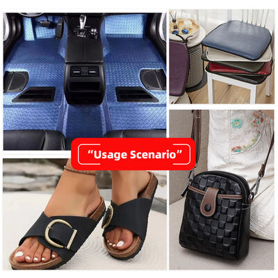 Vải da tổng hợp giả da PVC vân hạt vuông lớn cho túi xách, ghế, giường, giày, ô tô, ghế sofa