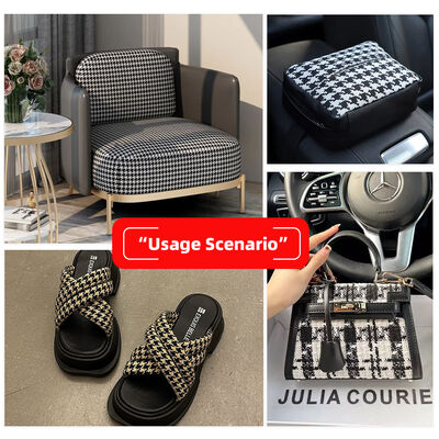 PVC Tech Cloth in Scottish Plaid Weave Grain túi da tổng hợp nhân tạo ghế sofa dây an toàn xe ô tô Giày vải da giả