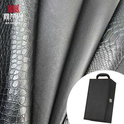 Vải da giả PVC bán buôn cho ví, hộp, giày, sổ tay, vải da tổng hợp Litchi, họa tiết động vật, dệt chéo