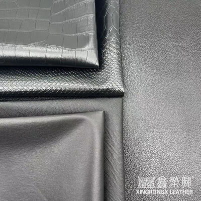 Vải da giả PVC bán buôn cho ví, hộp, giày, sổ tay, vải da tổng hợp Litchi, họa tiết động vật, dệt chéo