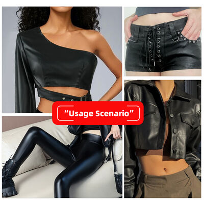 Giá rẻ PVC đàn hồi da cừu da giả da chống nước da tổng hợp cho quần áo quần áo quần kéo dài blackout wicking