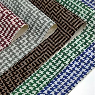 Phụng vụ bán buôn PVC Houndstooth in vải da giả cho túi trang trí Điện thoại Shell Table Mat Cover Sofa Dự án thủ công