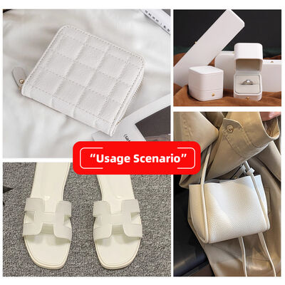 Vải rèn màu trắng PVC cho đồ nội thất trang trí in kỹ thuật số da nhân tạo tổng hợp cho túi điện thoại nệm bàn vỏ