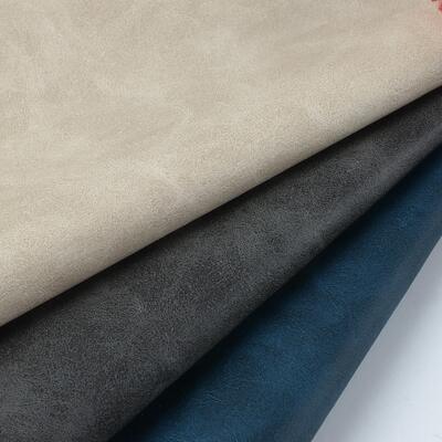 Da thuộc PVC Crazy Horse Grain in họa tiết dùng làm vải giả da trang trí sổ tay, đế lót bàn, vỏ điện thoại. Lót túi