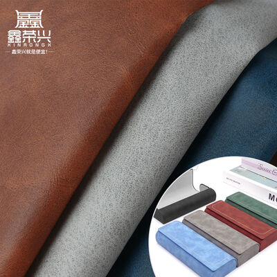 Da thuộc PVC Crazy Horse Grain in họa tiết dùng làm vải giả da trang trí sổ tay, đế lót bàn, vỏ điện thoại. Lót túi