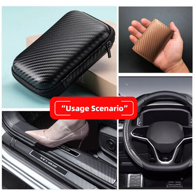 Kiểm soát nước Dây chống thấm PU Sợi cacbon Da tổng hợp cho quần áo Vỏ điện thoại Hộp tay áo Da giả bền đồ thủ công