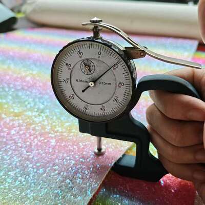Rainbow Glitter Checker Pattern Da tổng hợp PVC cho túi, giày và đồ thủ công