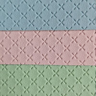 Hexagon bóng rổ nổi Texture PVC Da tổng hợp cuộn da nhân tạo cho túi đồ nội thất xe hơi