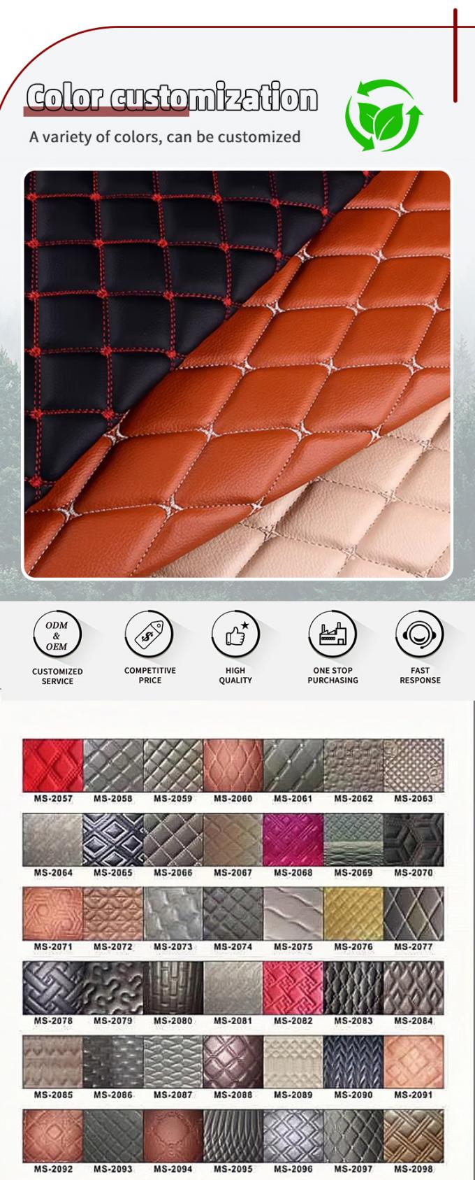 T&ugrave;y chỉnh 7.0mm d&agrave;y quilted PVC da tổng hợp th&ecirc;u th&ecirc;u nh&ocirc; polyurethane bọt k&eacute;o d&agrave;i ghế xe ghế ch&acirc;n trang tr&iacute; ghế sofa 4