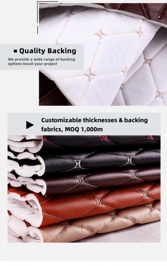 Tùy chỉnh 7.0mm dày quilted PVC da tổng hợp thêu thêu nhô polyurethane bọt kéo dài ghế xe ghế chân trang trí ghế sofa 7