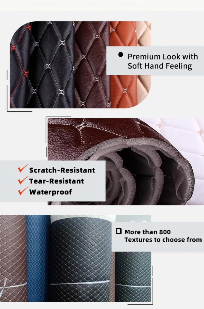 T&ugrave;y chỉnh 7.0mm d&agrave;y quilted PVC da tổng hợp th&ecirc;u th&ecirc;u nh&ocirc; polyurethane bọt k&eacute;o d&agrave;i ghế xe ghế ch&acirc;n trang tr&iacute; ghế sofa 6