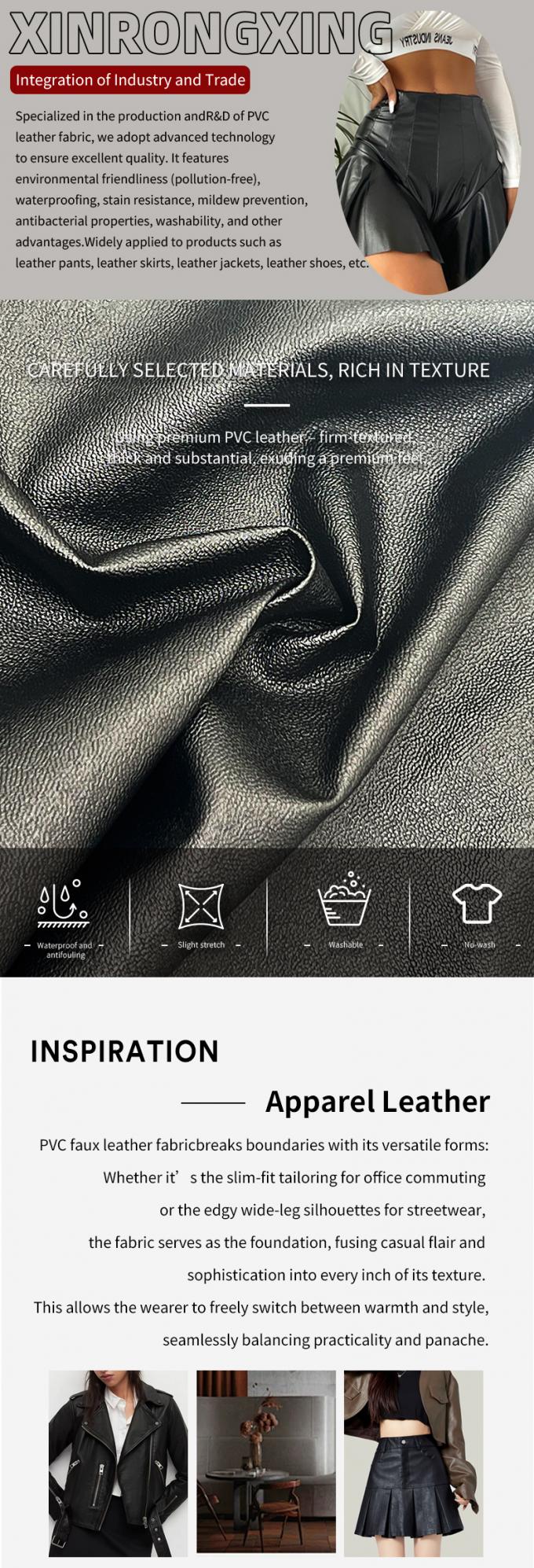 PVC da cừu hạt Da giả kéo dài Blackout chống nước Da tổng hợp cho quần áo quần áo quần áo 4