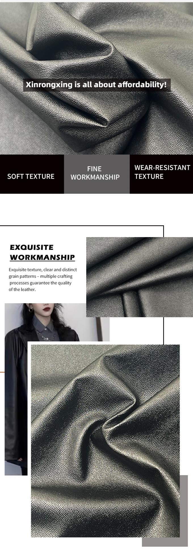PVC da cừu hạt Da giả kéo dài Blackout chống nước Da tổng hợp cho quần áo quần áo quần áo 5