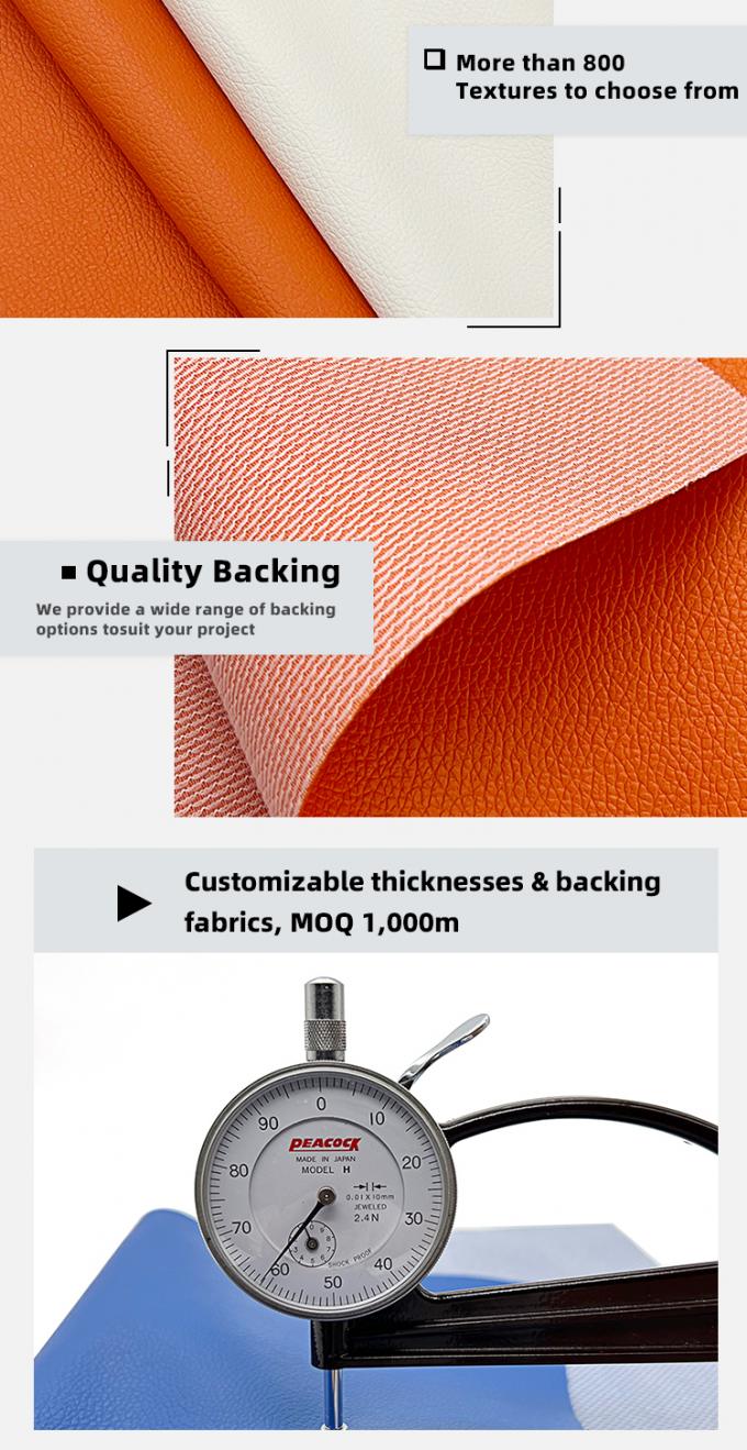 Bán buôn nhà máy PVC 0.6mm Vân vải Litchi Giả da Dập nổi Da tổng hợp nhân tạo cho Túi ghế ô tô Trang trí chân 5