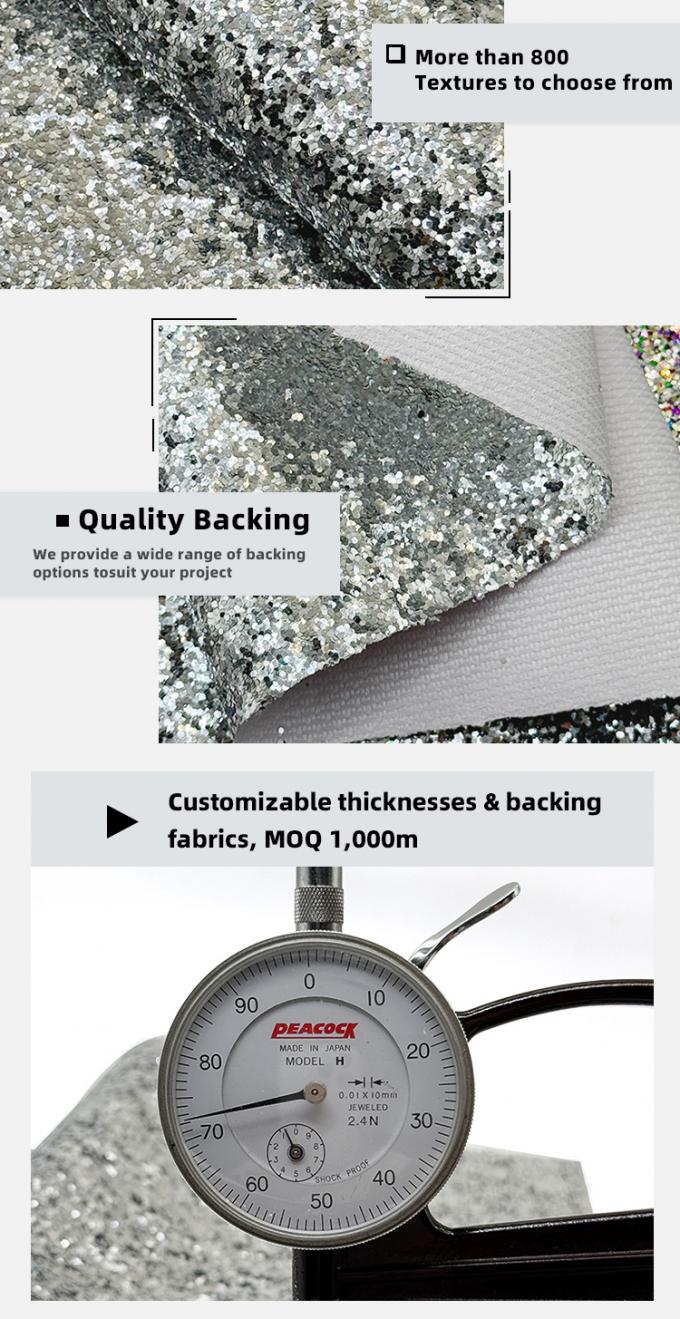 Lông tổng hợp glitter PVC thô cho giày trang sức thủ công túi hành lý hộp đóng gói vật liệu da giả 5