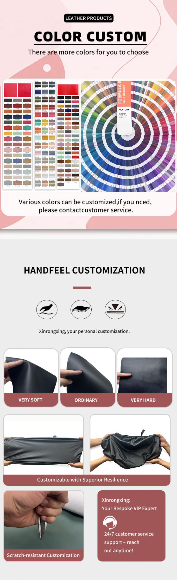 PVC đúc 0.7/0.9mm Da tổng hợp 4-Way Stretch Vật liệu da giả cho xe máy Xe đạp ghế bọc đồ nội thất xe hơi 5